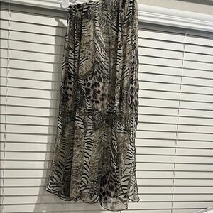 Source Unknown Zebra and Leopard Print Scarf